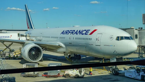Air France Airbus A319 (AF) taxiing on the airport apron.