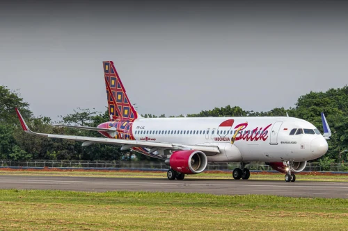 Batik Air Airbus A320 (ID) on the airport apron.