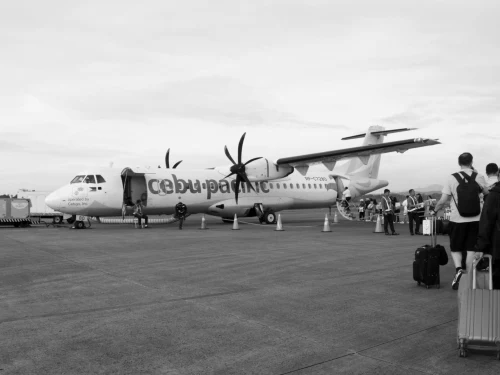 Cebu Pacific Air (5J) aircraft on the apron under clear skies.