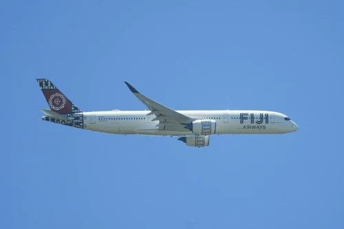 Fiji Airways Airbus A350 (FJ) on the airport apron.