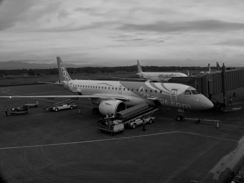 Scoot Travel (TR) aircraft on the apron.