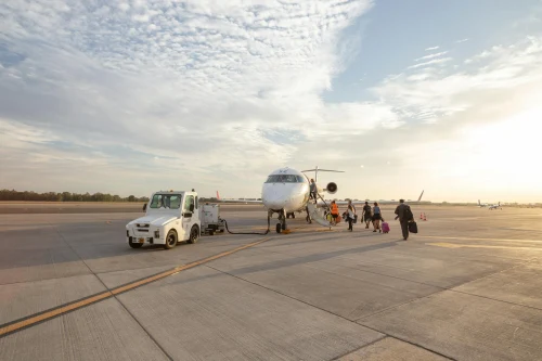 Skytrans (QY) aircraft on the apron.