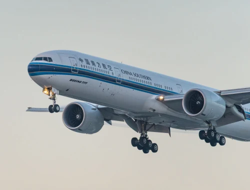 Southern Airways Boeing 777 (5Z) on the airport apron.