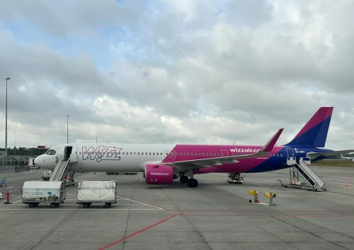 Wizz Air Airbus A320 (W6) on the airport apron.