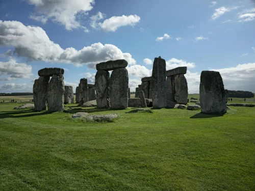 Iconic Stonehenge captured on a sunny day in Wiltshire, England