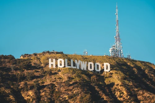 Iconic Hollywood Sign on a sunny day in Los Angeles, California