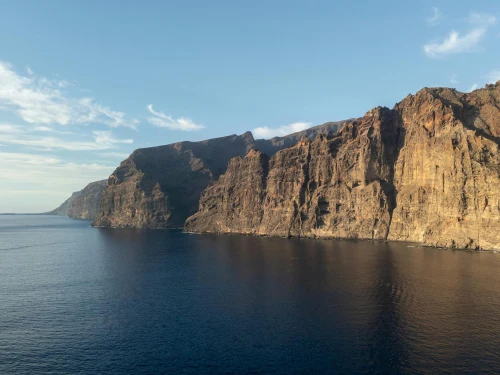 A stunning view of the dramatic cliffs of Los Gigantes, Tenerife under a clear sky