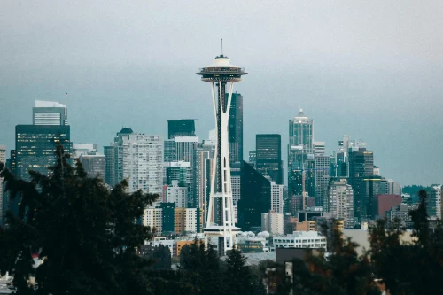 Iconic Seattle skyline featuring the Space Needle during the day